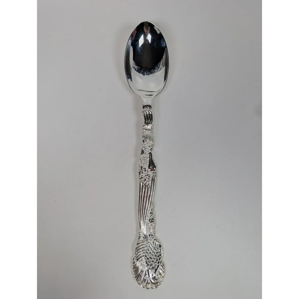 International Silver Co Antioch Serving Spoon Silverplated 12” Ornate Handle NIB